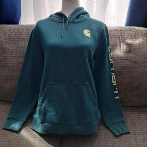 Carhartt Teal Hoodie with Logo